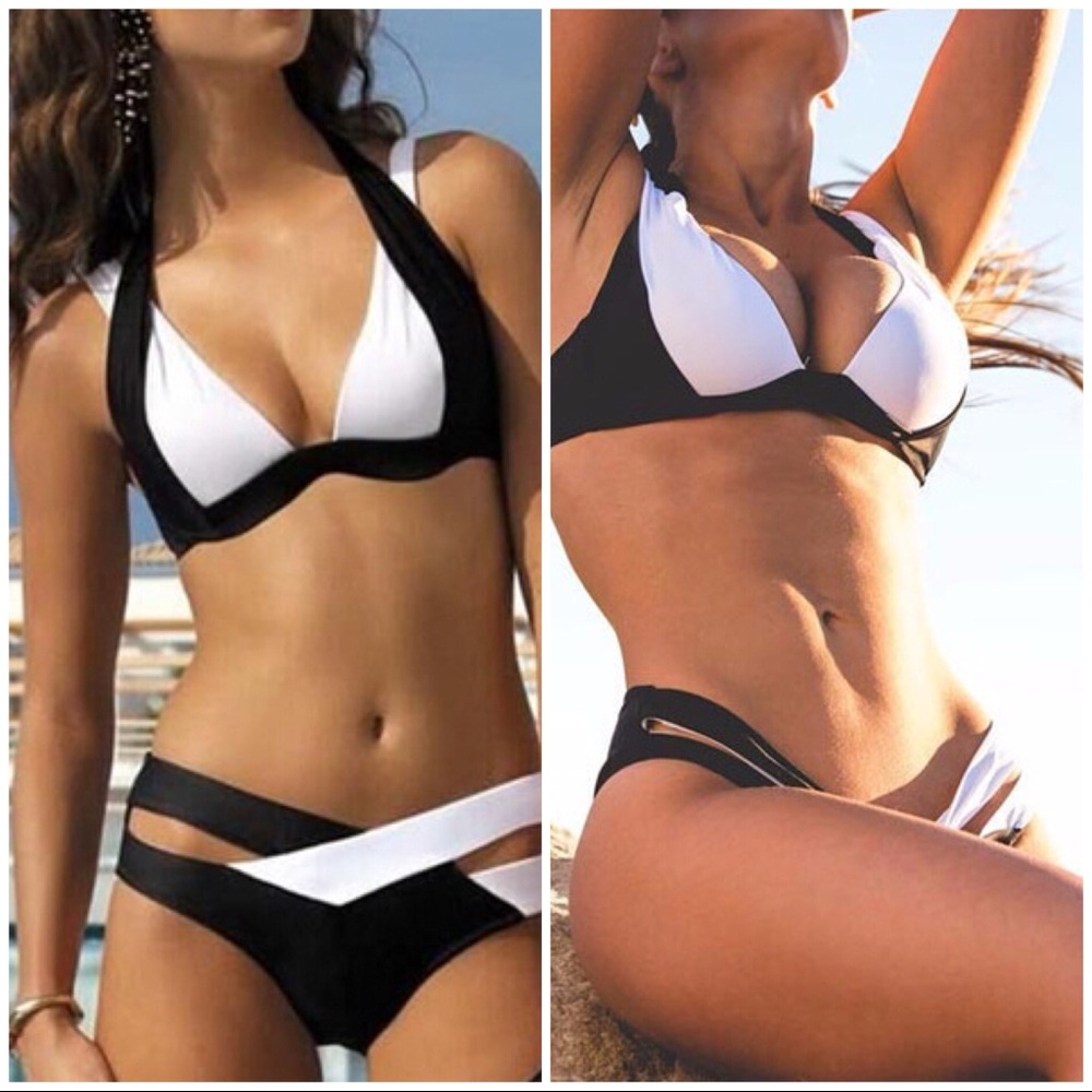 ⚡️RESTOCK Color-block black white Cut Out- Bikini - Picture 2 of 5